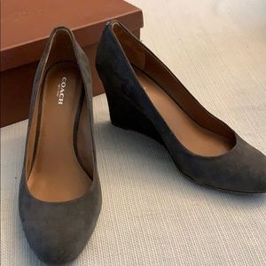Woman’s Coach Rileigh Suede wedge heels